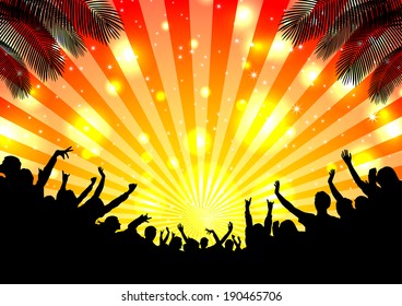 Summer Music Background  - Vector with place for your text