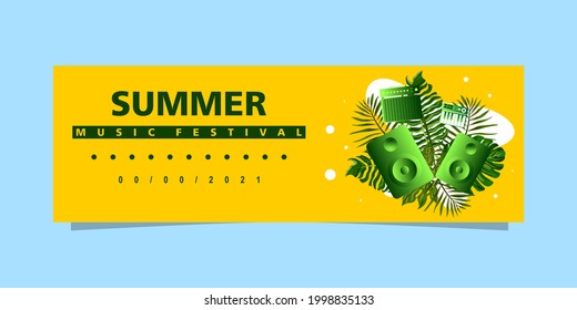 Summer Music Banner, Music Festival Illustration Design for Party and Event. for web, banner, poster design and others, design illustration
