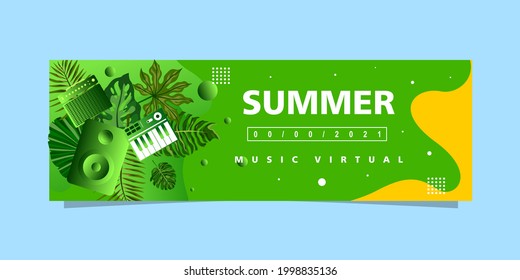 Summer Music Banner, Music Festival Illustration Design for Party and Event. for web, banner, poster design and others, design illustration