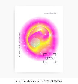 Summer music. Electronic sound. Night lifestyle dance holiday. Fluid holographic gradient shape and line. Minimal invitation layout for techno concert. Summer music fest poster and flyer.