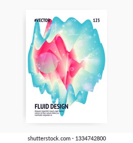 Summer music. Electronic sound. Night lifestyle dance holiday. Fluid holographic gradient shape and line. Wavy magazine layout for house concert. Summer music fest poster and flyer.