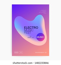 Summer music. Electronic sound. Night dance lifestyle holiday. Feminine house show magazine layout. Fluid holographic gradient shape and line. Fest poster and flyer for summer music. Summer music. Electronic sound. Night dance lifestyle holiday. Feminine house show magazine layout. Fluid holographic gradient shape and line. Fest poster and flyer for summer music.