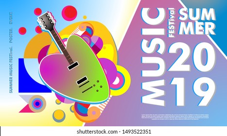Summer and Music Festival Banner and Background Template for Event, Magazine, and Web Banner.