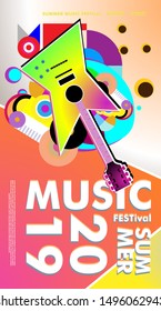 Summer and Music Festival Banner and Background Template for Event, Magazine, and Web Banner.