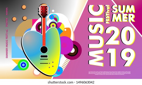 Summer and Music Festival Banner and Background Template for Event, Magazine, and Web Banner.