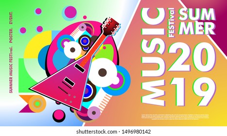 Summer and Music Festival Banner and Background Template for Event, Magazine, and Web Banner.
