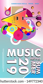 Summer and Music Festival Banner and Background Template for Event, Magazine, and Web Banner.