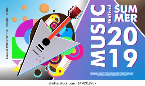 Summer and Music Festival Banner and Background Template for Event, Magazine, and Web Banner.
