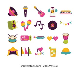 Summer Music Festival Vector Set