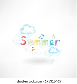 Summer music grunge icon