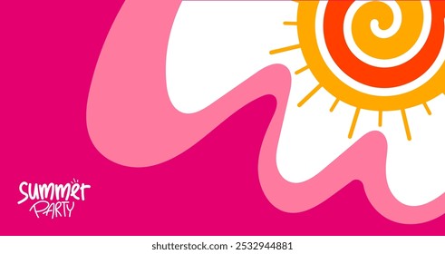 summer music party poster. background concept, hd layout, banner, greeting card template illustration vector