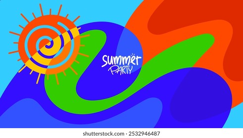 pôster de festa de música de verão. conceito de fundo, layout de hd, banner, modelo de cartão de saudação ilustração