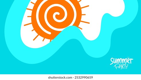 summer music party poster. background concept design, hd layout, banner design, greeting card template illustration vector