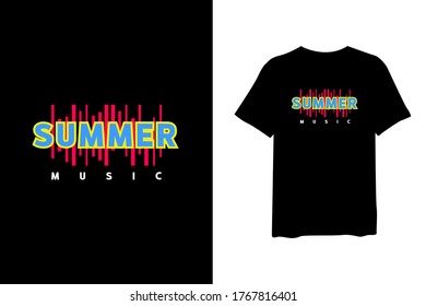 Summer music stylish t-shirt and apparel trendy design and with typography lettering, print, vector illustration design.