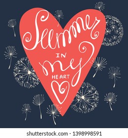 Summer in my heart. Vector sketch illustration