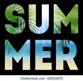 Summer Natural Placard, Poster, Flyer or Invitation Background with Frame Vector Illustration