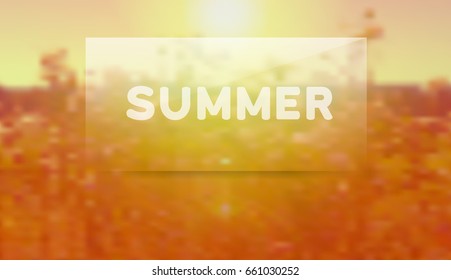 Summer nature background with transparent label