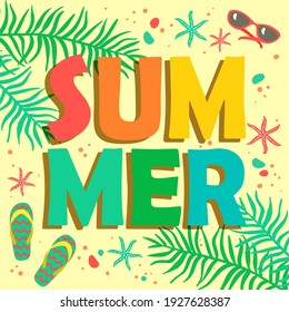 Summer, nature background, vector illustration, summer poster.
