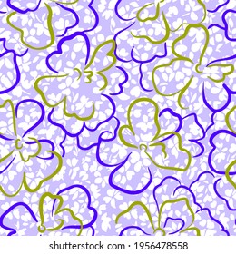Summer nature botanical background. Large daisy flower buds. Floral seamless pattern. Outline contour drawing. Elegant wild flowers ornament simple design. Good for wallpaper, textile and fabric.