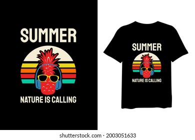 Summer Nature Is Calling, stylish t-shirts and trendy clothing designs with lettering, and printable, vector illustration designs.