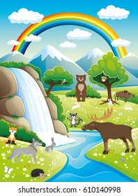 Summer nature and cute animals.