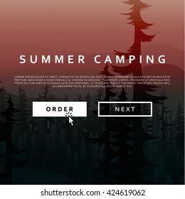 Summer Nature and landscape. Landscape mountain  forest and lake. Advertising background travel and camping. National Park. 