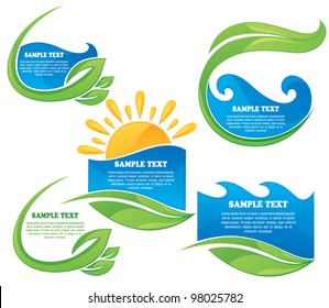 summer nature, vector collection of stickers and labels