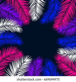 Summer neon palm leaf