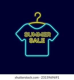 Summer neon sign with a black background