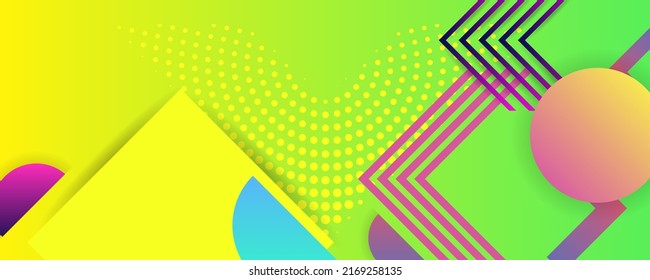 Summer New bright juicy summer abstract fluid creative banner, trendy bright neon colors with dynamic lines