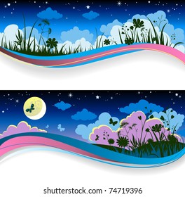 Summer night banners