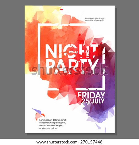 summer night beach party vector flyer stock vector royalty free