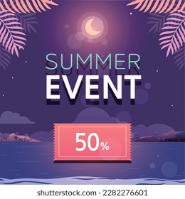 summer night event sale banner