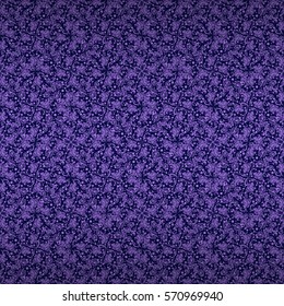 Summer night fancy seamless pattern in paint splash style. Vivid, symmetrical design for page fill, packing-paper, surface or other purpose. Entangled tessellated repeatable backdrop. Classic motif.