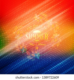 Summer night party flyer. Vector design template with colorful abstract background