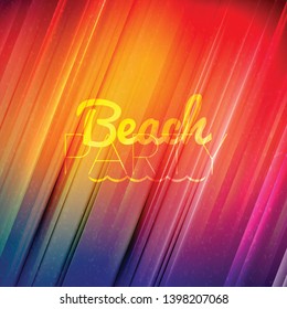 Summer night party flyer. Vector design template with colorful abstract background