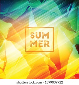 Summer night party flyer. Vector design template with colorful abstract background