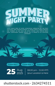 Summer Night Party Invitation poster