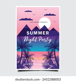 Diseño de Plantilla de volante de Vector de fiesta de verano