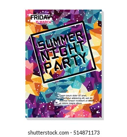 Summer Night Party Vector Flyer Template
