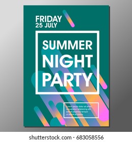 Summer Night Party Vector Flyer Template
