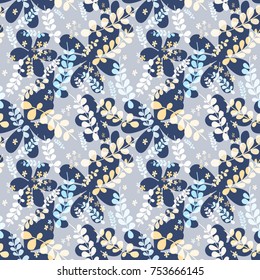 Summer night. Seamless floral floral pattern, vector illustration.