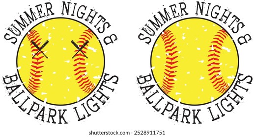 Summer Nights Ballpark Lights, Baseball Cut File, Sport Clipart