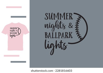 Summer nights and ballpark lights t shirt 