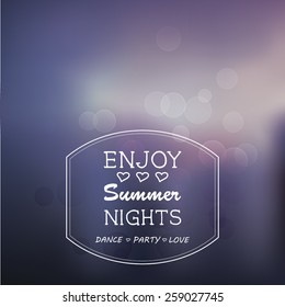 Summer nights blur vector background 