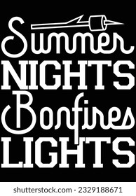 Summer nights bonfires lights vector art design, eps file. design file for t-shirt. SVG, EPS cuttable design file