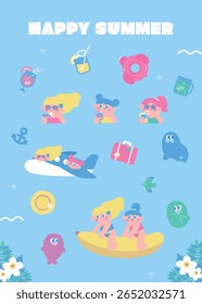 Summer Object with Cute Girls