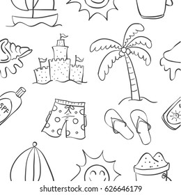 Summer object of doodle collection