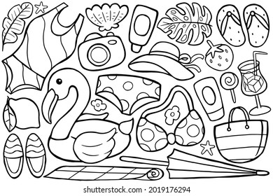 objeto de verano en estilo doodle