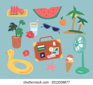 Objeto de verano. Ilustración vectorial de estilo de dibujo manual.